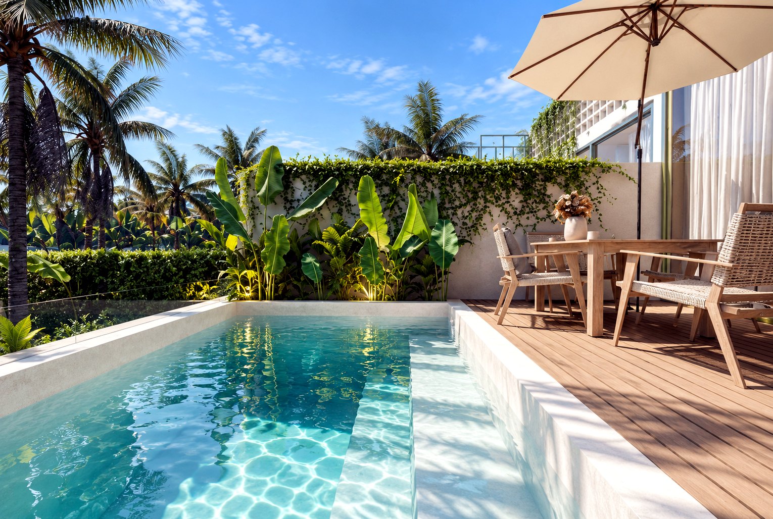 Villa Eden rooftop pool view